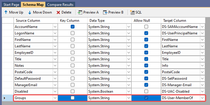 Add Users Groups Schema Map