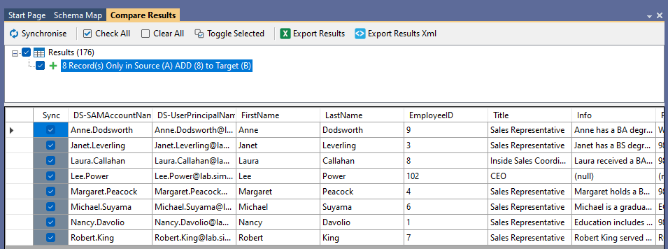 Preview Compare Results