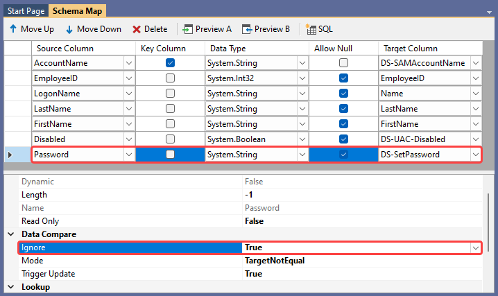 Schema Mapping &amp; Properties