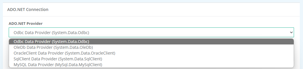 ADO.Net Providers List