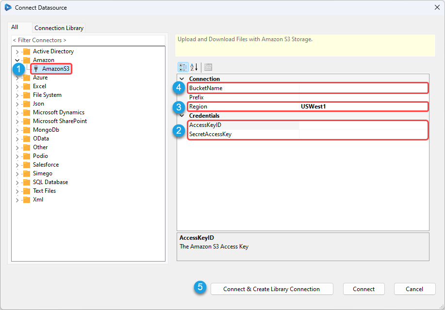 Connect to Amazon S3