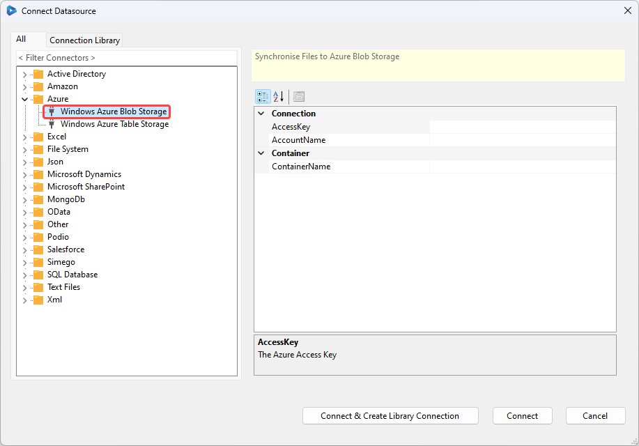 Connect to Azure Blob Storage