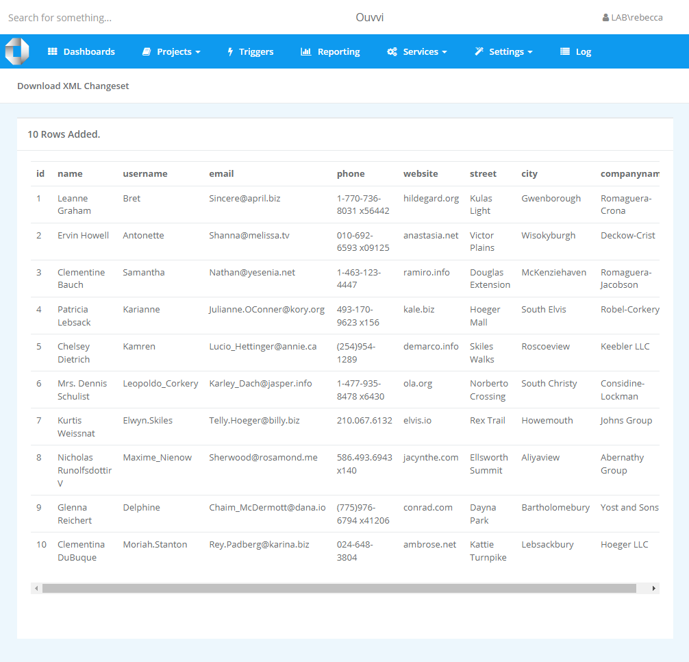 ChangeSets - Rows Added