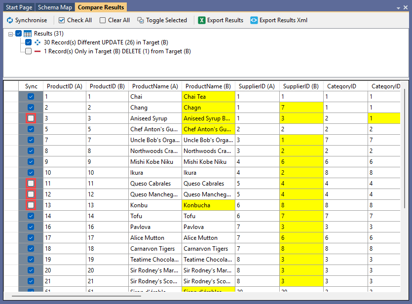 Select Rows