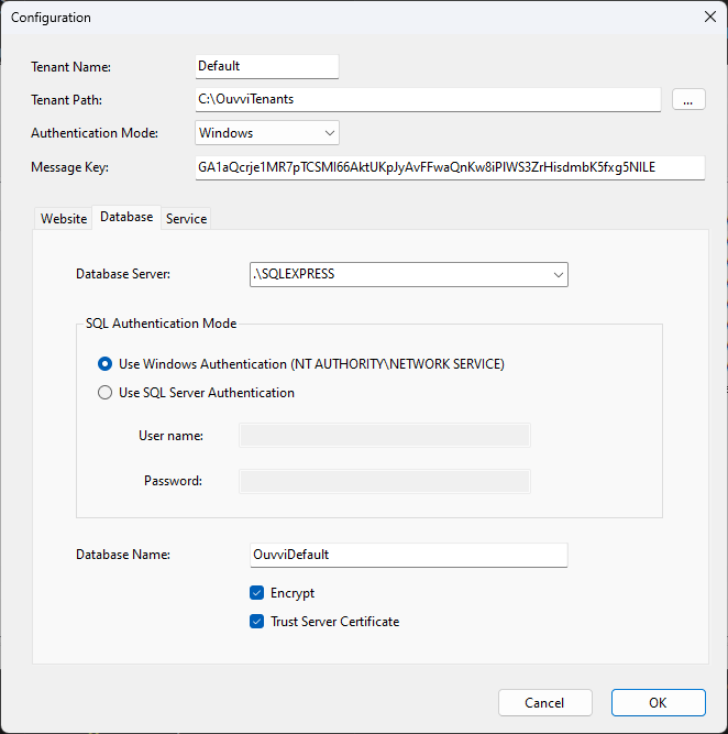 Database Configuration