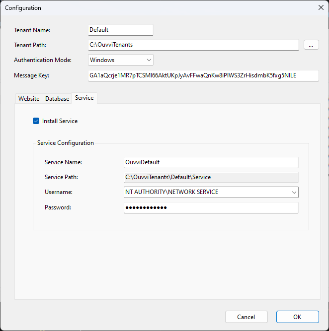 Service Configuration