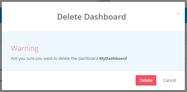 Delete Dashboard Confirmation