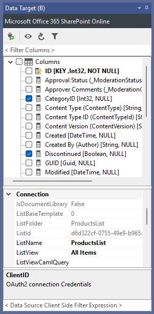Data Source B - Target Window