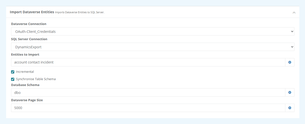Configuration Dataverse to SQL