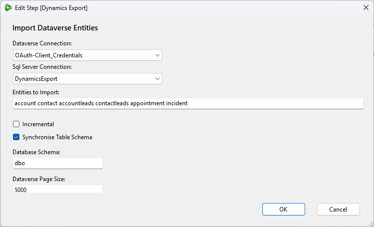 Configuration Dataverse to SQL