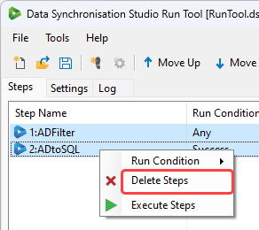 Delete Multiple Steps List Option