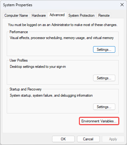 System Properties