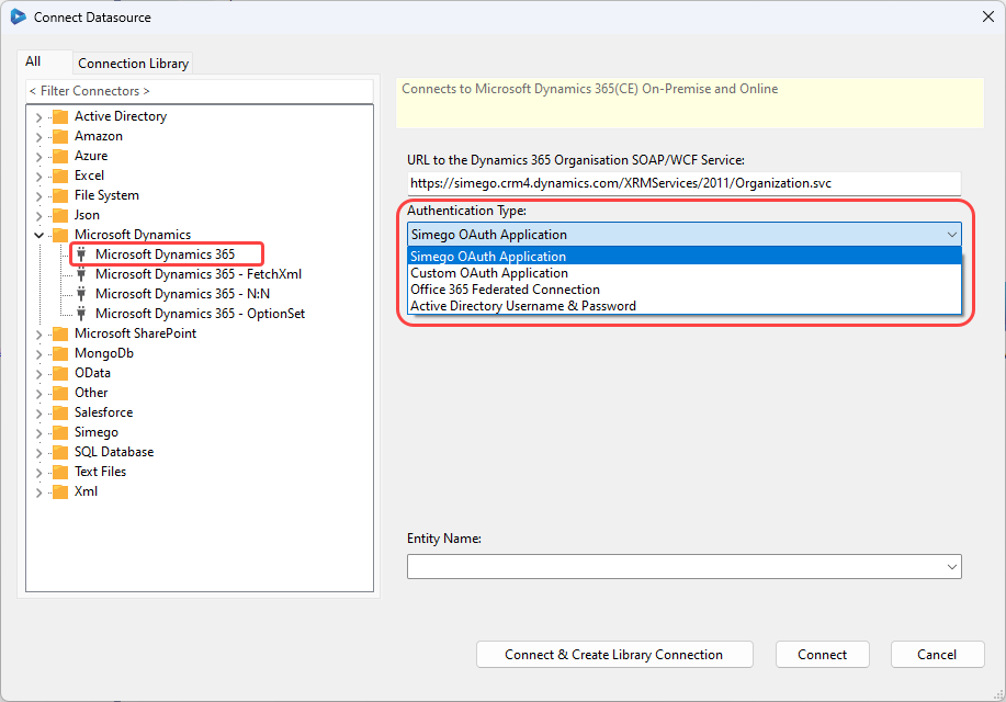 Dynamics Authentication Options