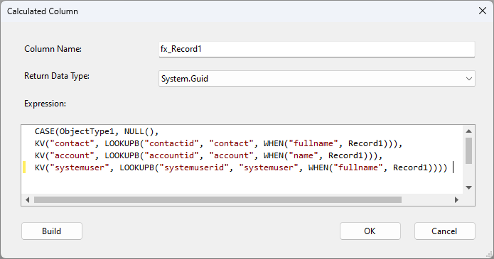 Calculated Column - Lookup ID Record 1