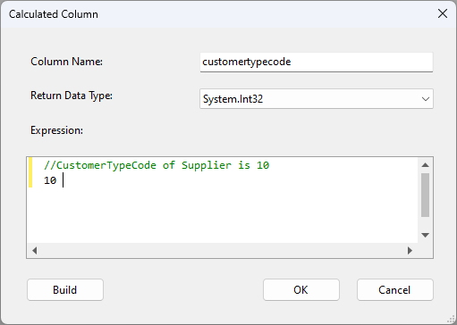 Set Customer Type Code