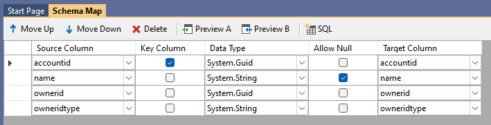 Account Schema Mapping