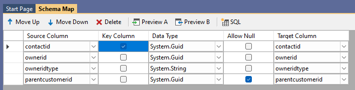 Contact Schema Mapping