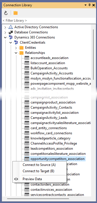 Dynamics Relationships Connection Library