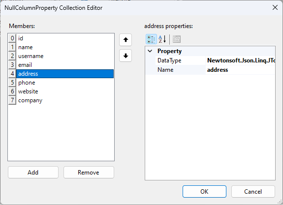 Empty Data Source Column Address