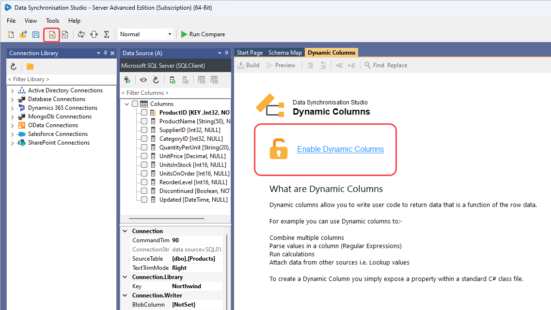 Enable Dynamic Columns