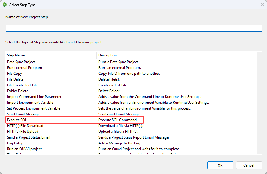 Execute SQL Step