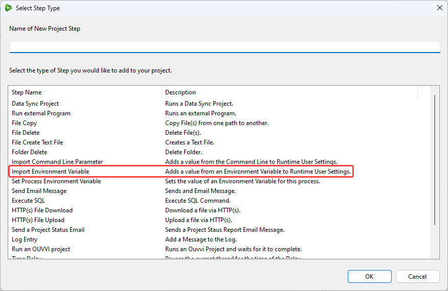 Import Environment Variable