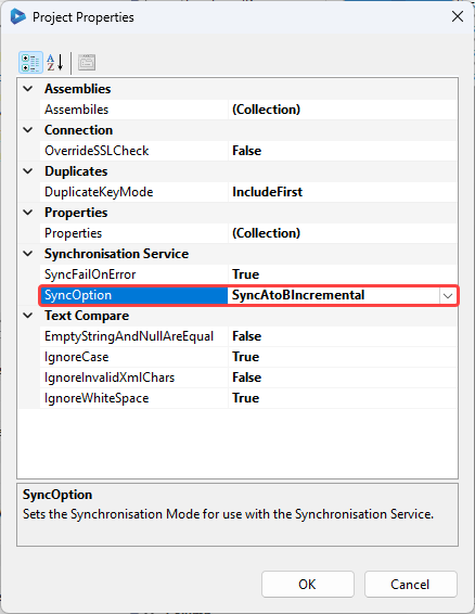 Set Incremental - Properties