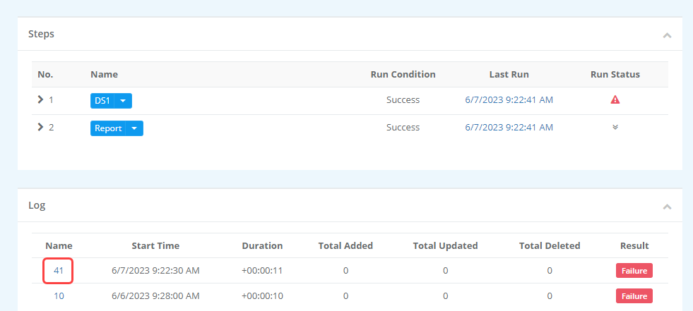 Open Log Instance - Failure