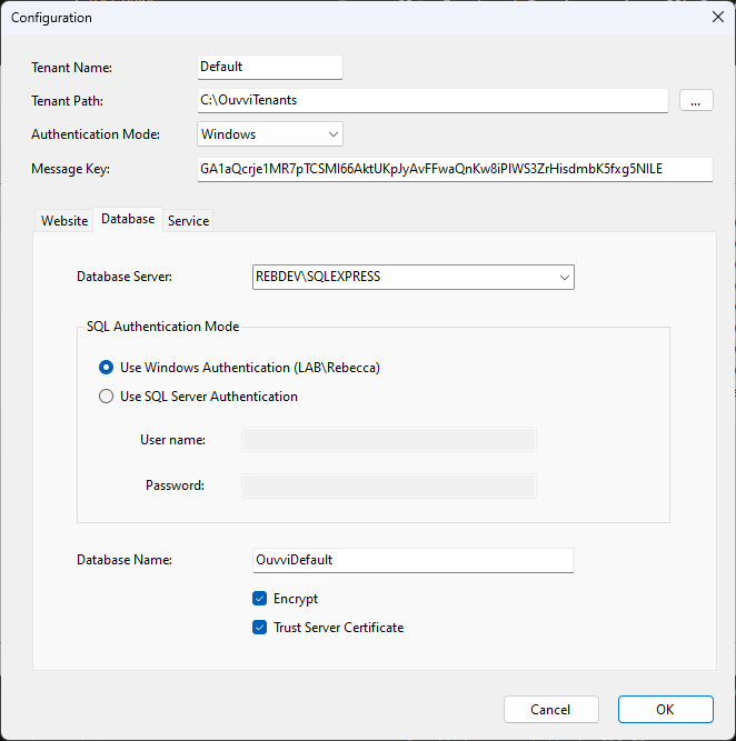 Database Configuration