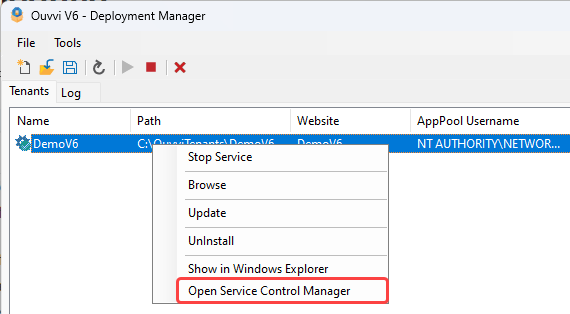 Open Service Control