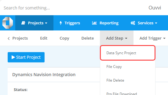 Add Data Sync Step