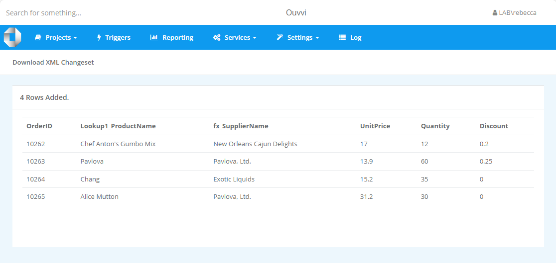 ChangeSet Results