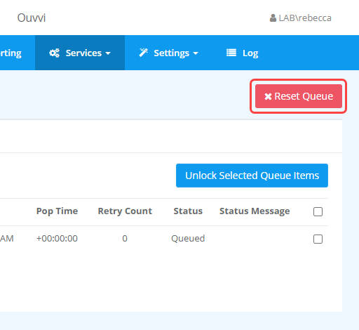 Reset Queue Button