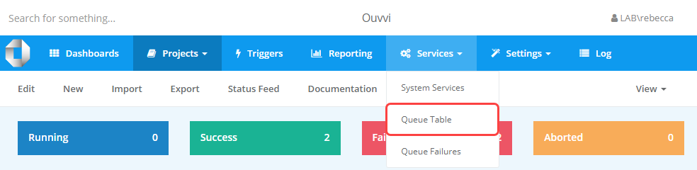 Queue Table Navigation