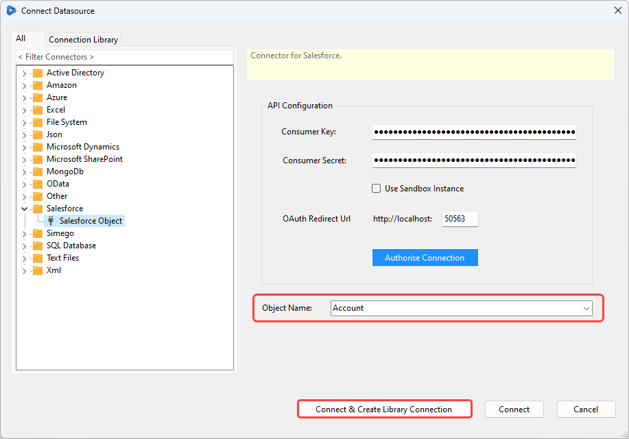 Salesforce Connection Account