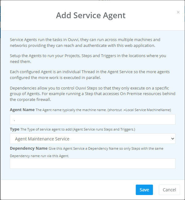 Local machine service config