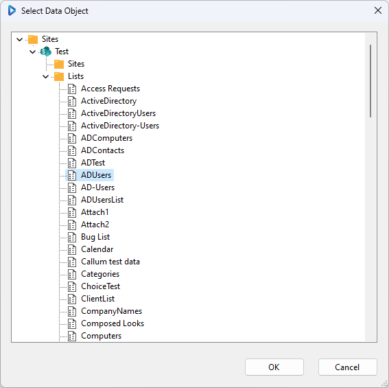 Connect to SharePoint Client API Select Object