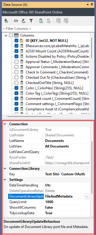 Connection Properties- SharePoint