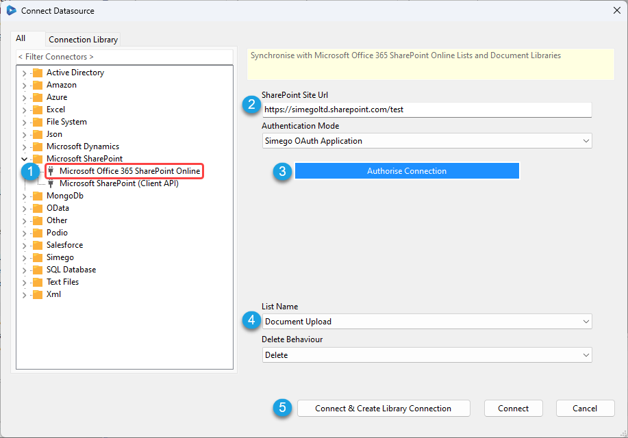 Connect to Document Library