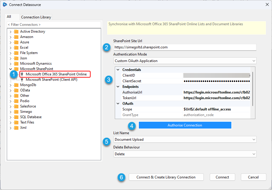 SharePoint Document Library Connection