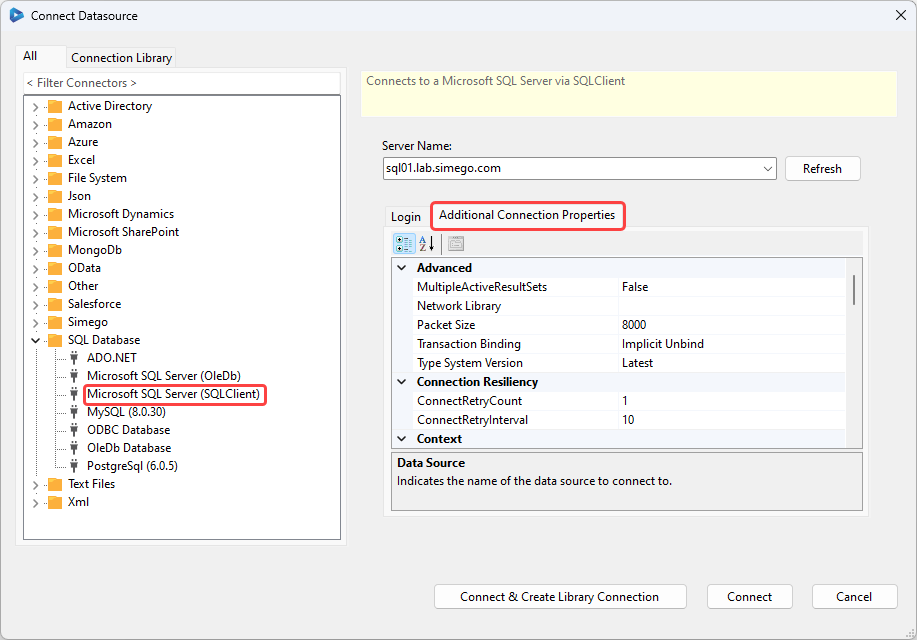 Additional Connection Properties