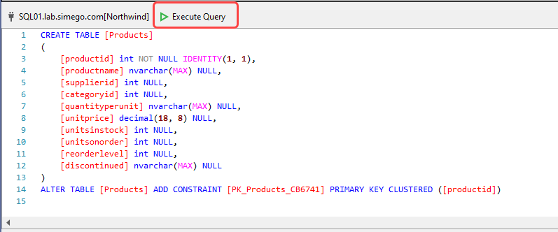 Execute Query