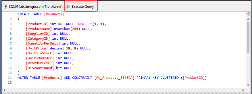 Execute Query