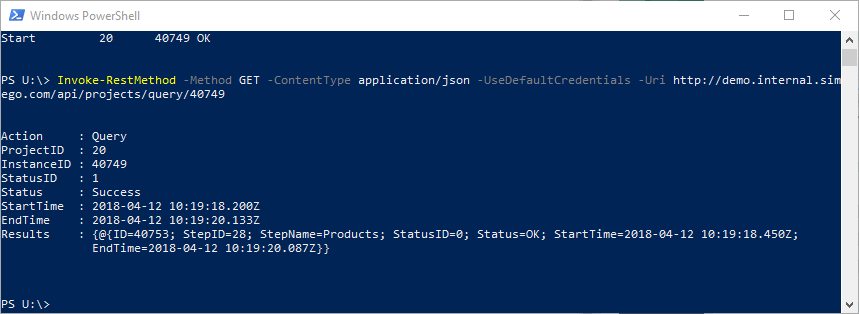 Powershell Query API