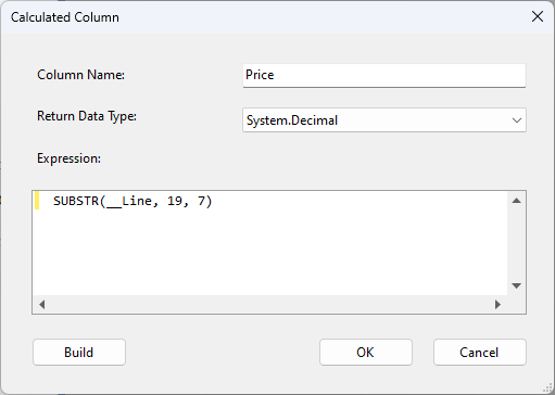 Price Column