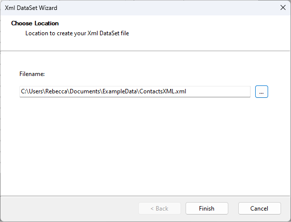 XML Wizard Connect Window