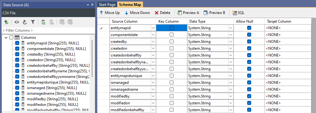 Columns Added to Schema