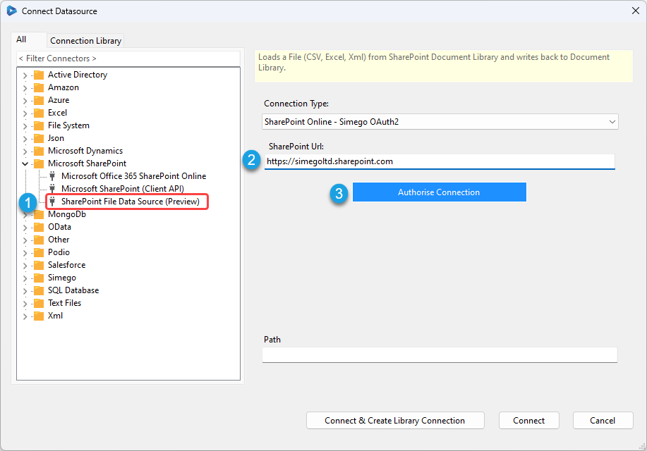 SharePoint File Auth Connection SharePoint File Auth Connection